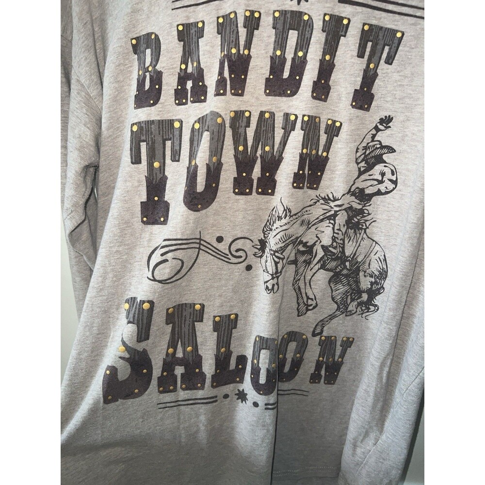 Ariat Bandit Town Saloon Shirt Women M Brown Preowned Cowboy Studded Relaxed Fit - Picture 3 of 10